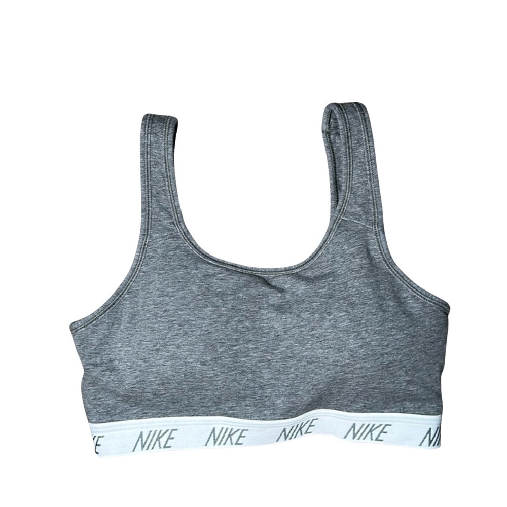 Nike Athleisure Retro Streetwear Sporty Gray Sports Bra-Light Support U Back SzM